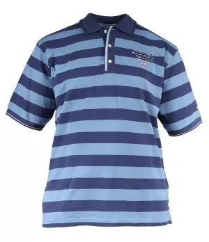 Polo piqué manches courtes marine et bleu de 2XL à 5XL