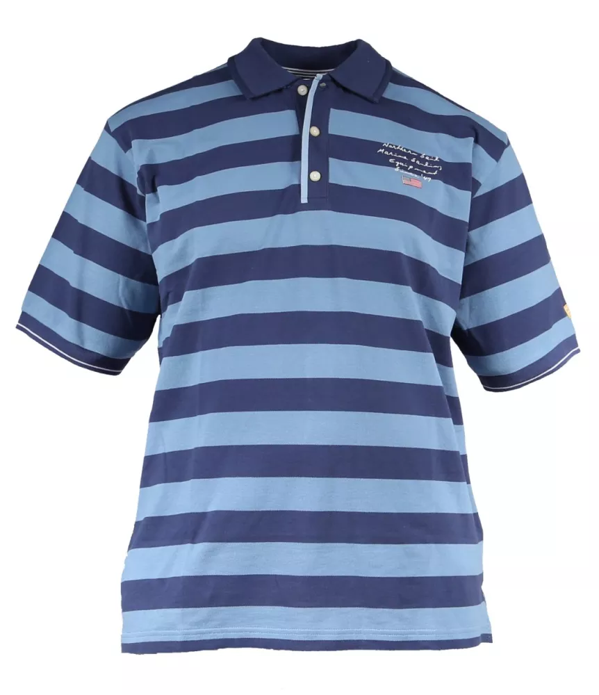 Polo piqué manches courtes marine et bleu de 2XL à 5XL-2XL