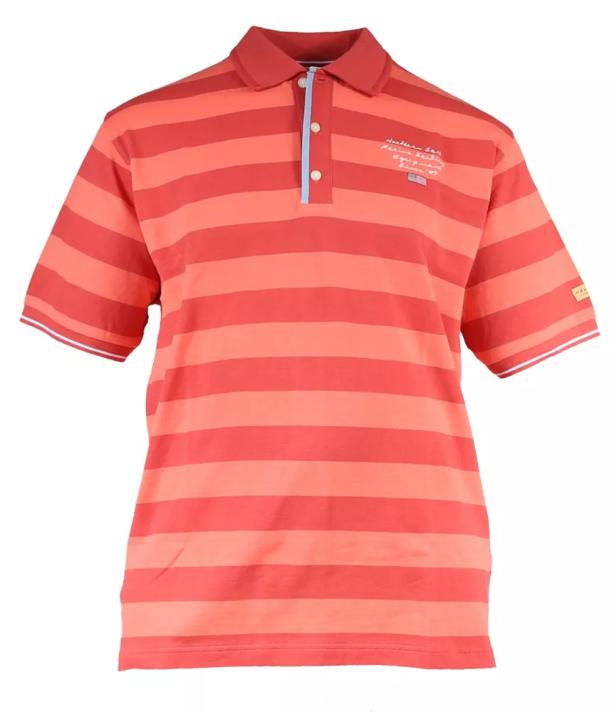 Polo piqué manches courtes rouge et orange de 2XL à 5XL-2XL