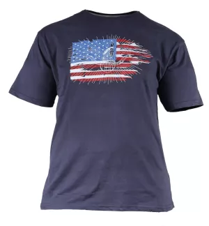 T-shirt manches courtes bleu chiné 2XL-2XL