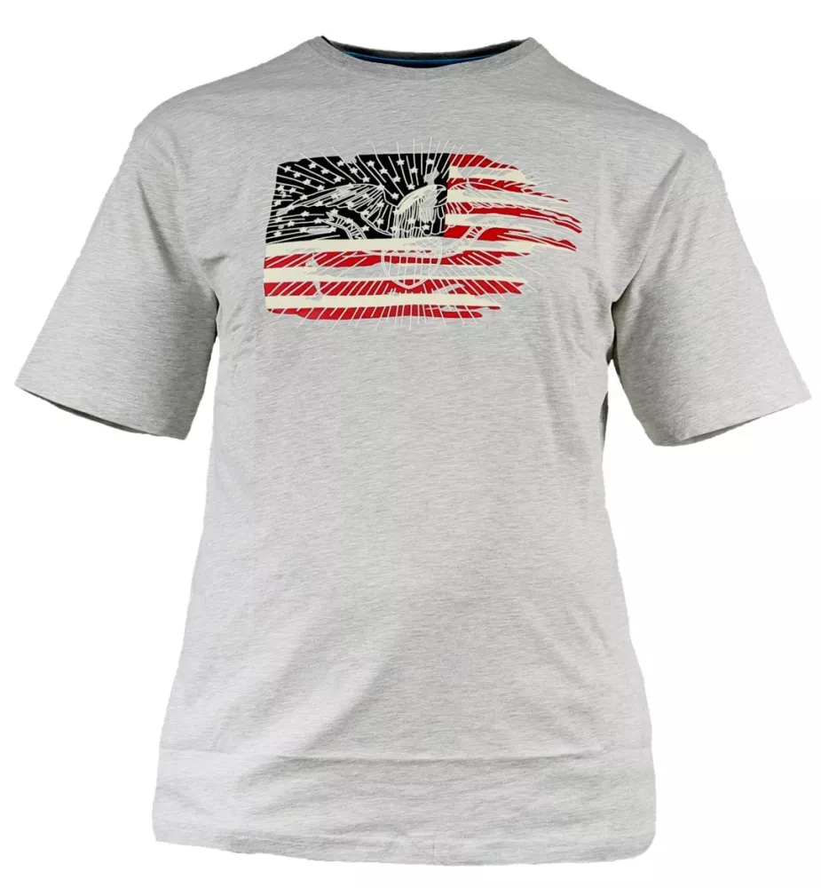 T-shirt manches courtes gris chiné 2XL-2XL