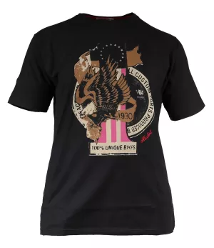 T-shirt manches courtes imprimé USA noir 4XL et 5XL