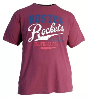 T-shirt manches courtes imprimé bordeaux de 4XL et 5XL