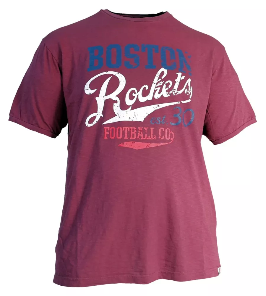 T-shirt manches courtes imprimé bordeaux de 4XL et 5XL-4XL