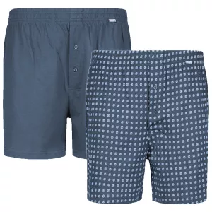 Pack 2 caleçons longs de qualité bleu denim grande taille 8(2XL) - 32(18XL)