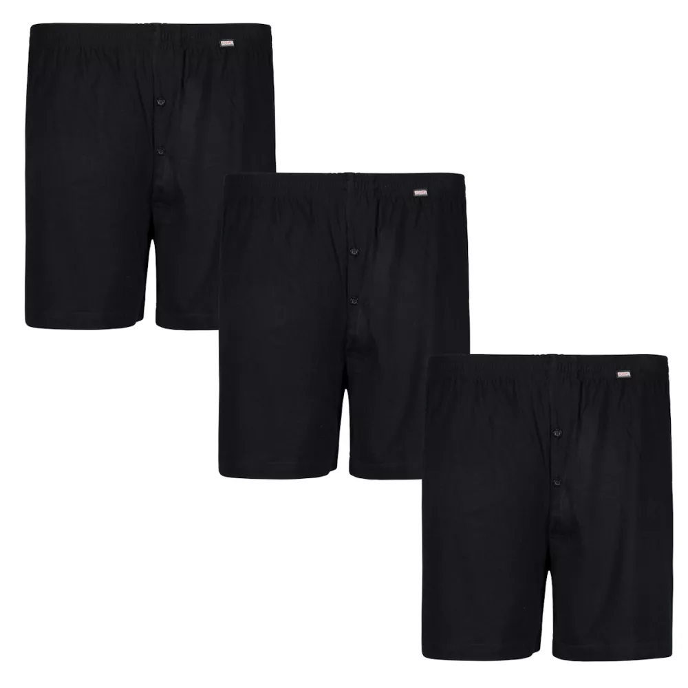 Pack de 3 caleçons longs de qualité noir grande taille 8 (2XL)  au 20 (8XL)-T9
