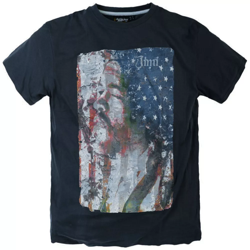 T-shirt Rock Jimi Hendrix manches courtes gris anthracite-3XL