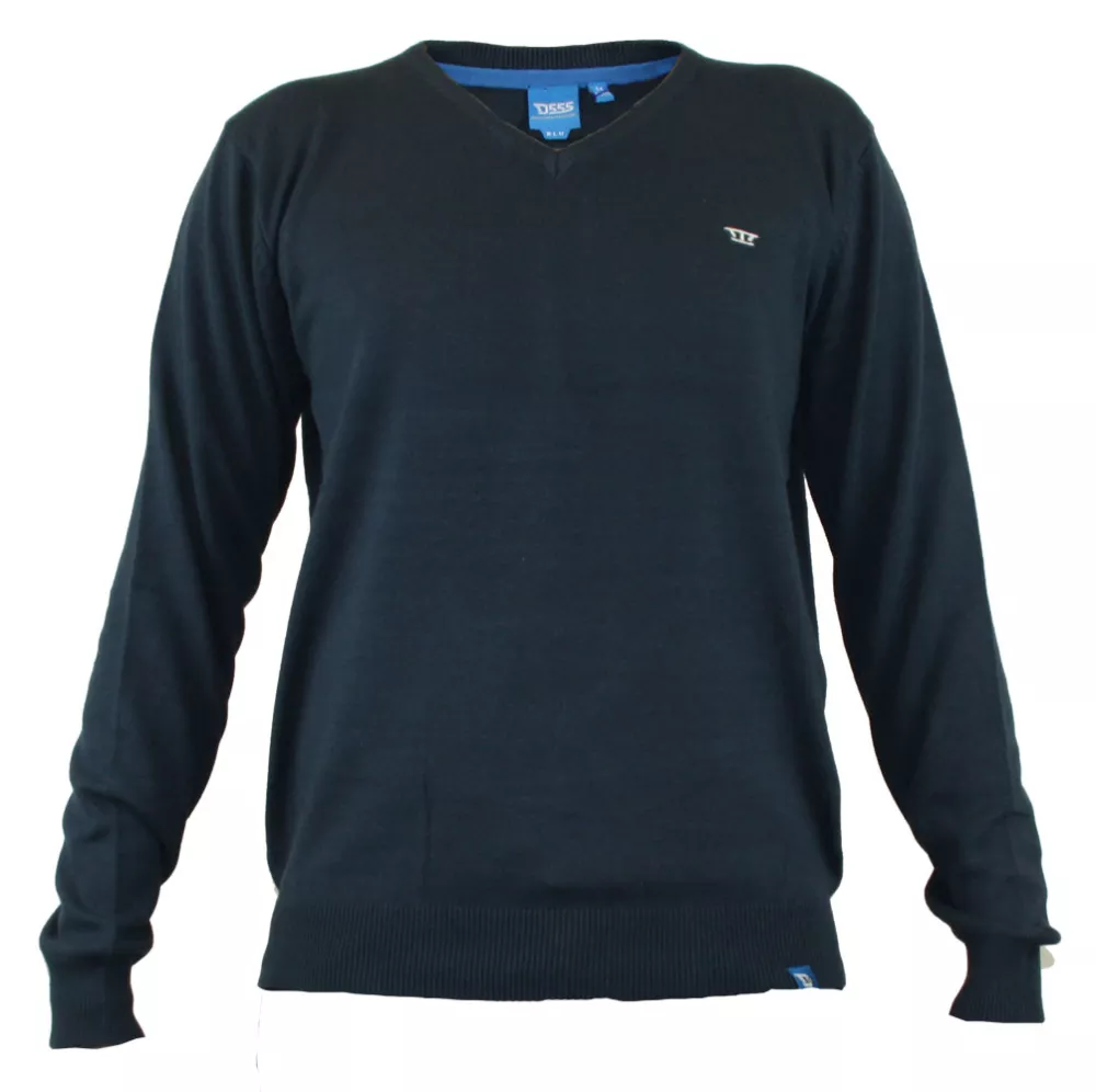 Pull col en v bleu marine 2XL-2XL