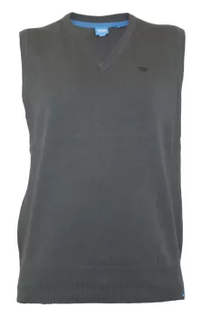 Pull sans manche col en V gris Charcoal de 2XL à 3XL