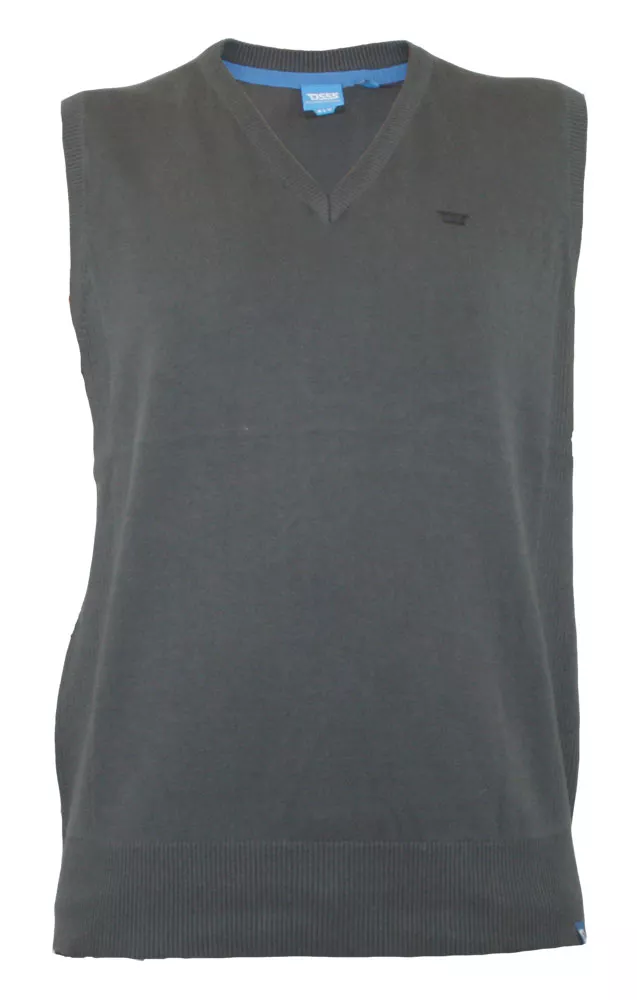 Pull sans manche col en V gris Charcoal de 2XL à 3XL-2XL
