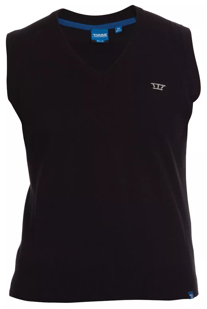 Pull sans manche col en V noir de 2XL à 3XL-2XL