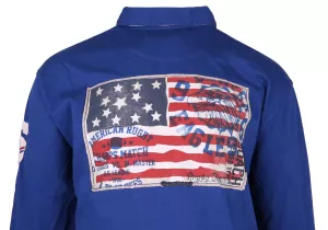 Polo Rugby manches longues bleu 3XL à 6XL-3XL