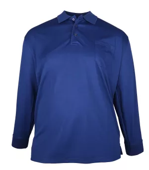 Polo manches longues bleu 3XL