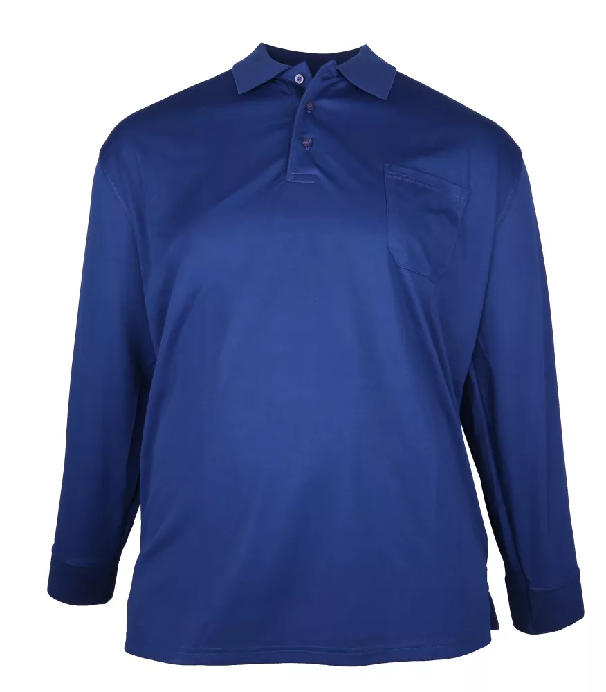 Polo manches longues bleu 3XL-3XL