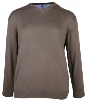 Pull col en V vert 3XL