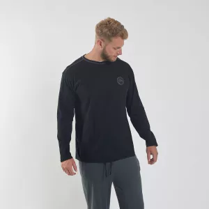 Haut de Pyjama manche longue noir-8XL
