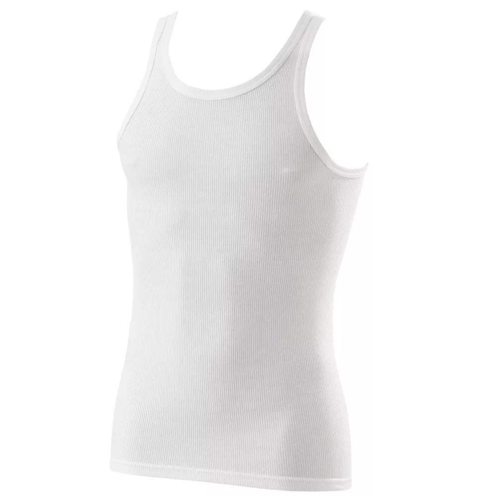 Maillot de corps PRESTIGE sans manche Marcel blanc grande taille-T10