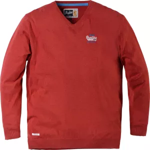 Pull col en V rouge brique de 2XL à 8XL-2XL