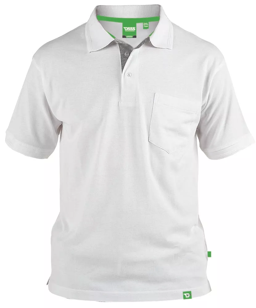 Polo basic piqué blanc Col boutonné de 2XL à 6XL-3XL