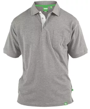 Polo basic piqué gris chiné Col boutonné de 2XL à 6XL-2XL