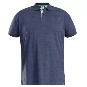 Polo basic piqué bleu denim Col boutonné de 2XL à 6XL