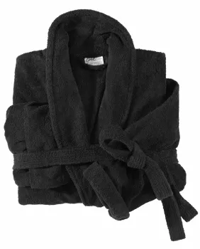 Sortie de bain noire en coton col chale-7XL