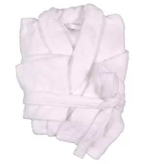 Sortie de bain blanche en coton col chale