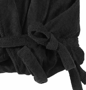 Sortie de bain noire en coton col chale-8XL
