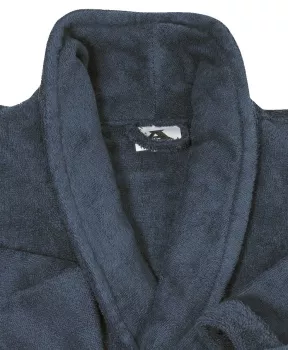 Sortie de bain bleu marine en coton col chale-4XL