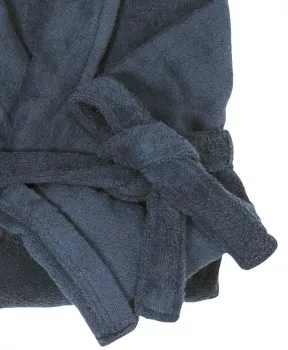 Sortie de bain bleu marine en coton col chale-8XL