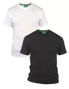 Pack de 2 T-shirts été manches courtes blanc et noir 2XL