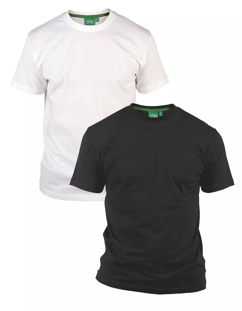 Pack de 2 T-shirts été manches courtes blanc et noir 2XL-2XL