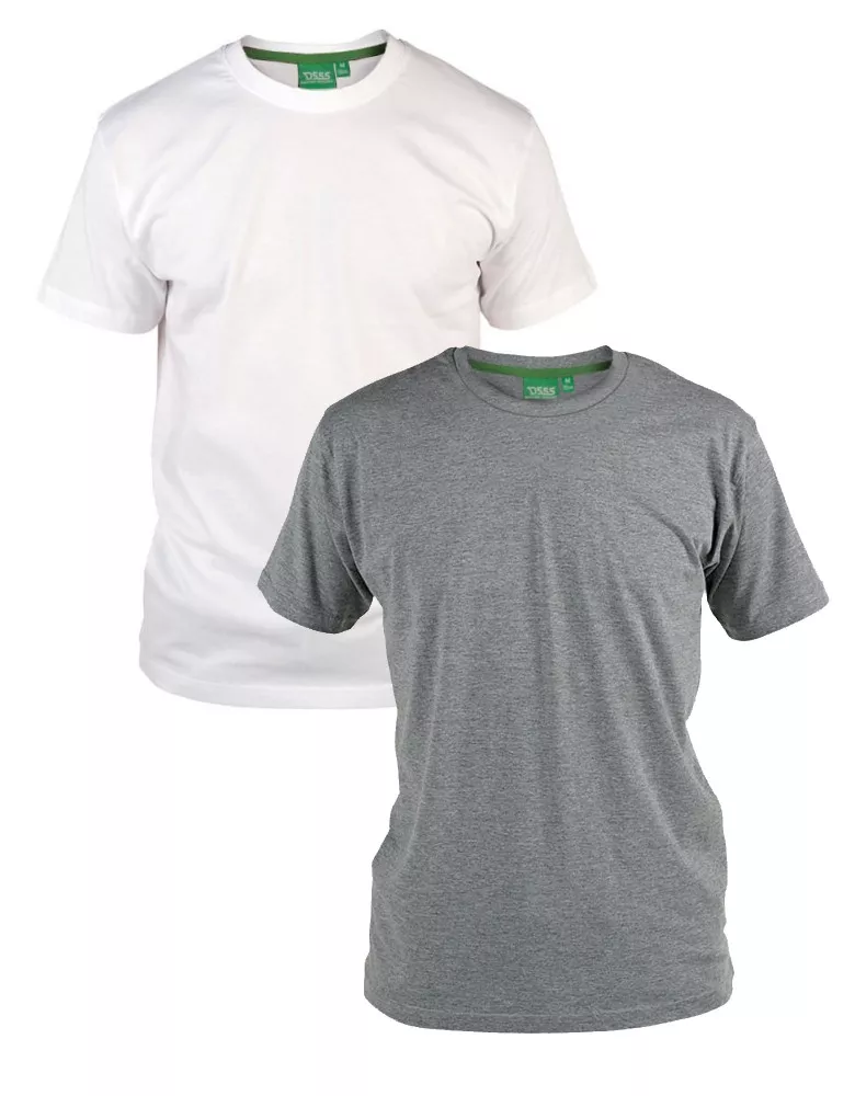 Pack de 2 T-shirts été manches courtes gris et blanc 2XL-2XL