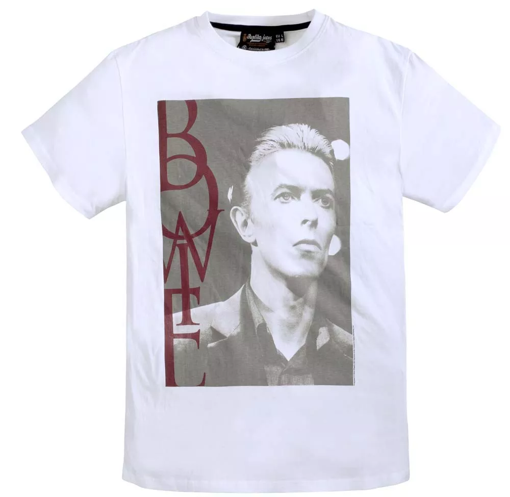 T-shirt rock Bowie  manches courtes blanc 3XL à 6XL-3XL