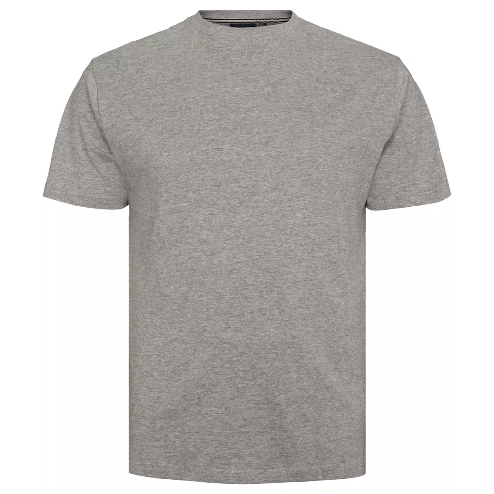 T-shirt gris chiné Col rond North basic-2XL