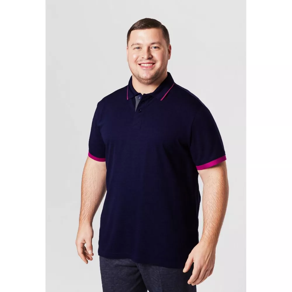 Polo manches courtes piqué bleu marine 3XL-3XL