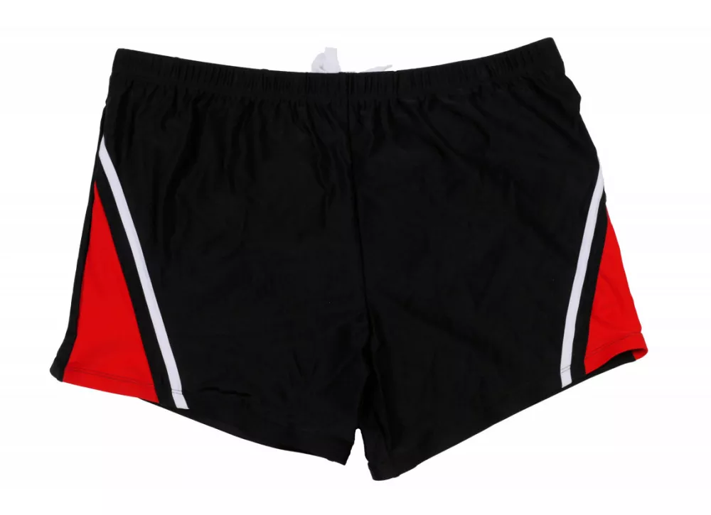 Maillot de bain homme coloris Noir et Rouge grande taille-4XL