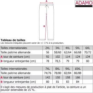 Pantalon léger ou de Pyjama gris anthracite de 2XL à 10XL-3XL