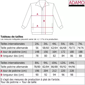 Veste jogging zippée bleu marine confortable-8XL