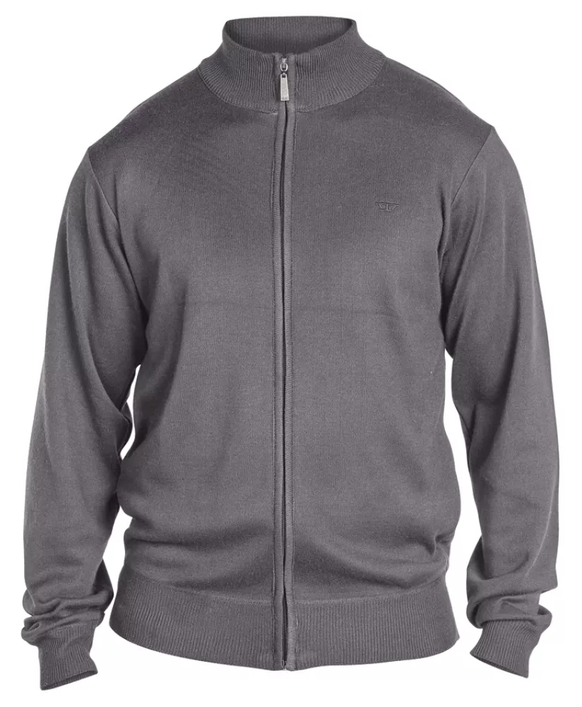 Pull cardigan manches longues gris Chiné 2XL et 3XL-3XL