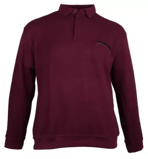 Sweat col Polo bordeaux 3XL