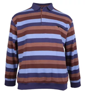 Polo manche longue Brun de 3XL à 6XL