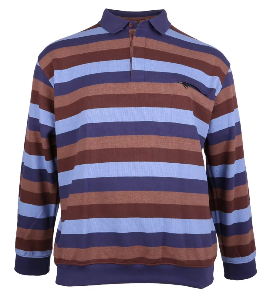 Polo manche longue Brun de 3XL à 6XL-5XL