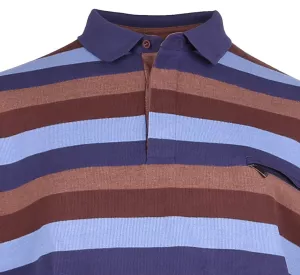 Polo manche longue Brun de 3XL à 6XL-3XL