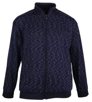 Blouson zippé mélange de bleu Foncé de 3XL à 5XL