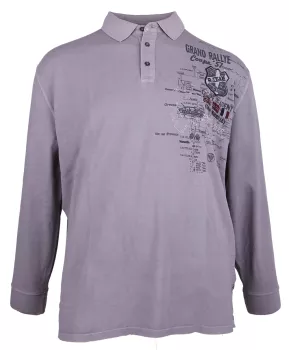 Polo manches longues gris clair 5XL