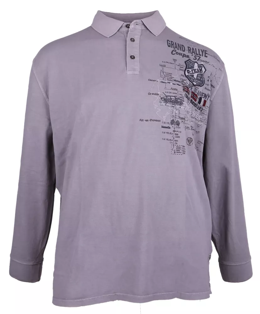 Polo manches longues gris clair 5XL-5XL