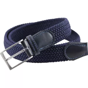 Ceinture tressée élastique bleu marine 130 à 150 cm