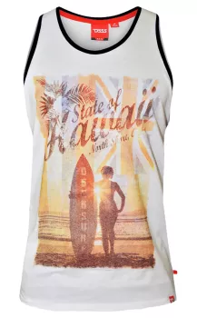 Débardeur imprimé Surf Hawaï blanc