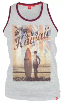 Débardeur imprimé Surf Hawaï gris clair